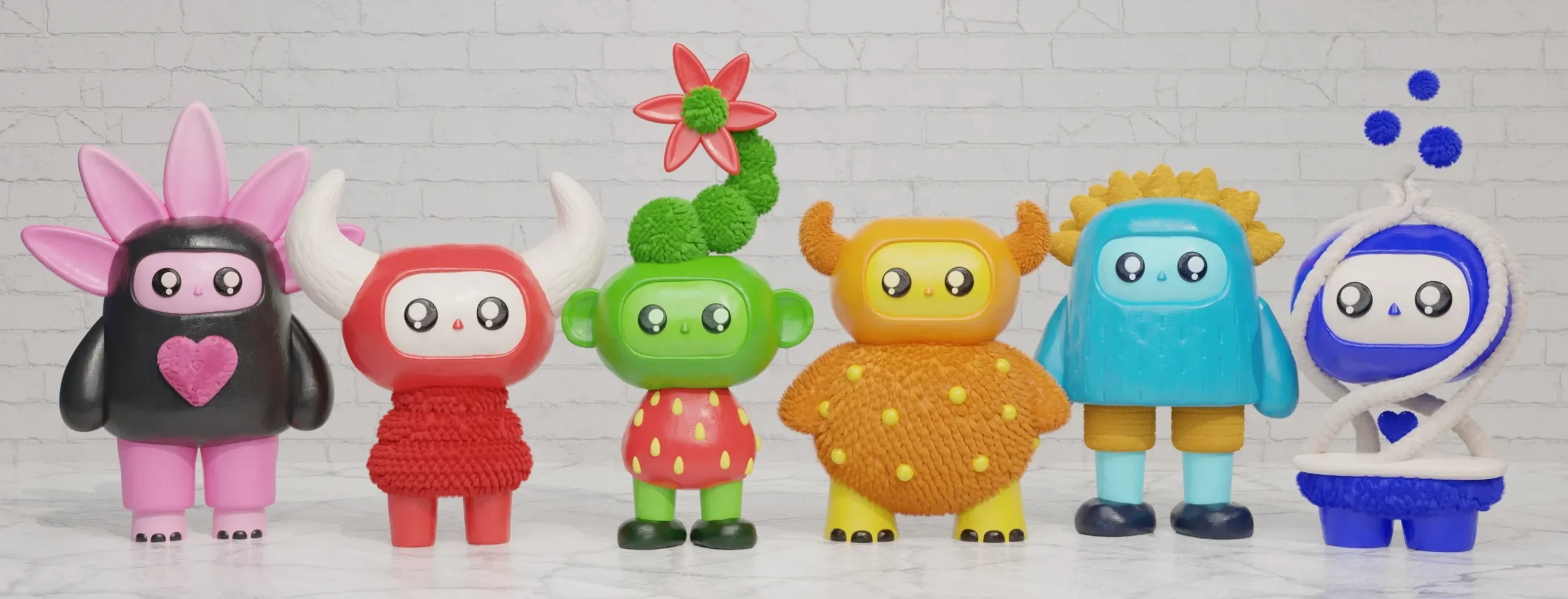 Cute and Fluffy — Set of 3D Characters